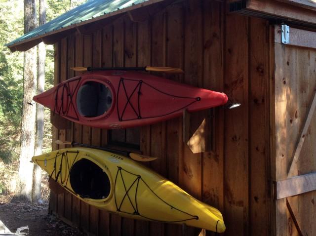 Kayaks stored for witner