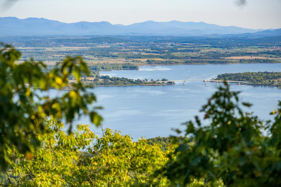 A scenic overlook of Lake Champlain