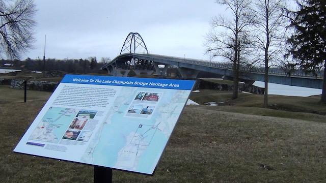 This informative sign board explains how long there has been a bridge at this spot, and the historic significance.