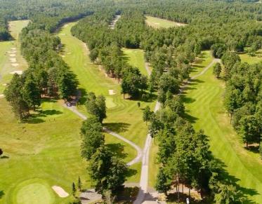 An aerial view of the golf course.