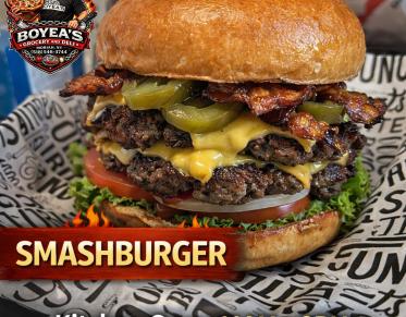 Boyea's Smashburger with lettuce