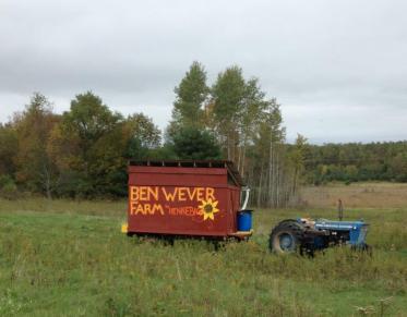 Farm sign and tractor