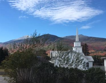 The white church and steeple