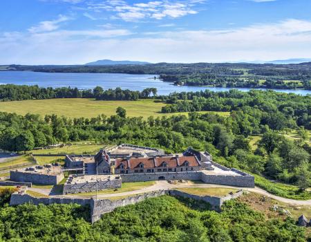 An aerial view of Fort Ticonderoga
