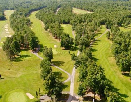 An aerial view of the golf course.