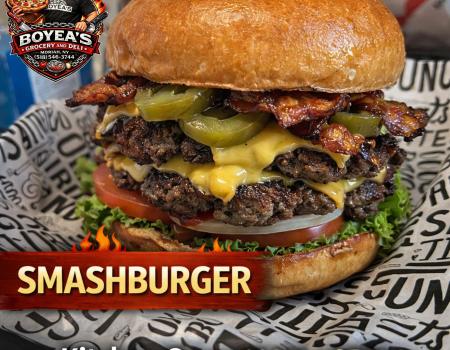 Boyea's Smashburger with lettuce