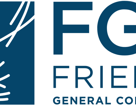 Logo in medium blue friends meeting 