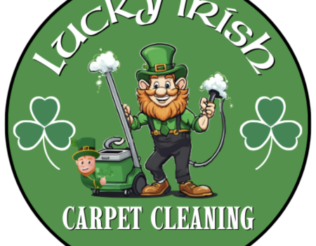 A green circle with shamrocks