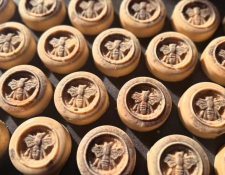 Bees stamped on soaps