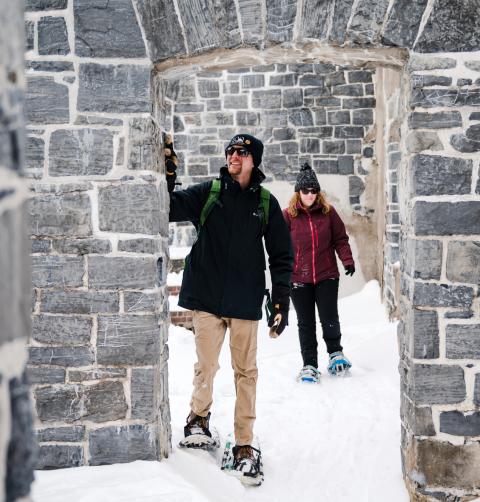 winter castle snowshoeing