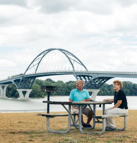 two people having a picnic