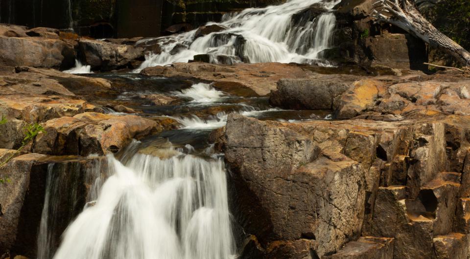 a cascading waterfall