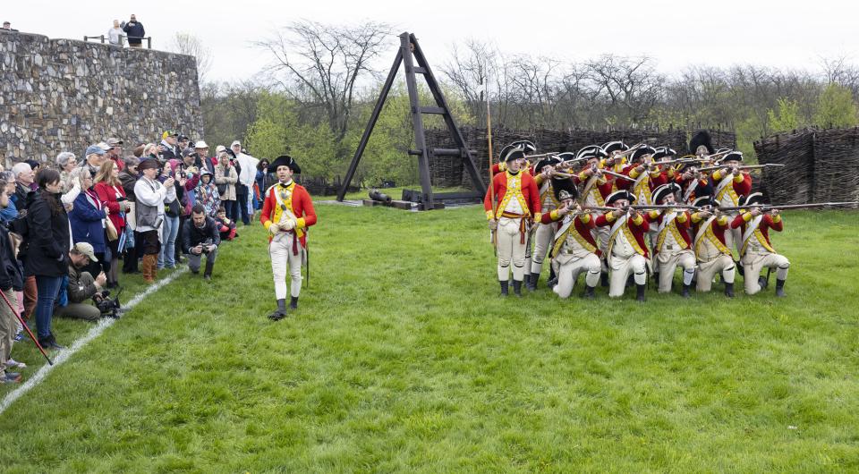 Firing muskets