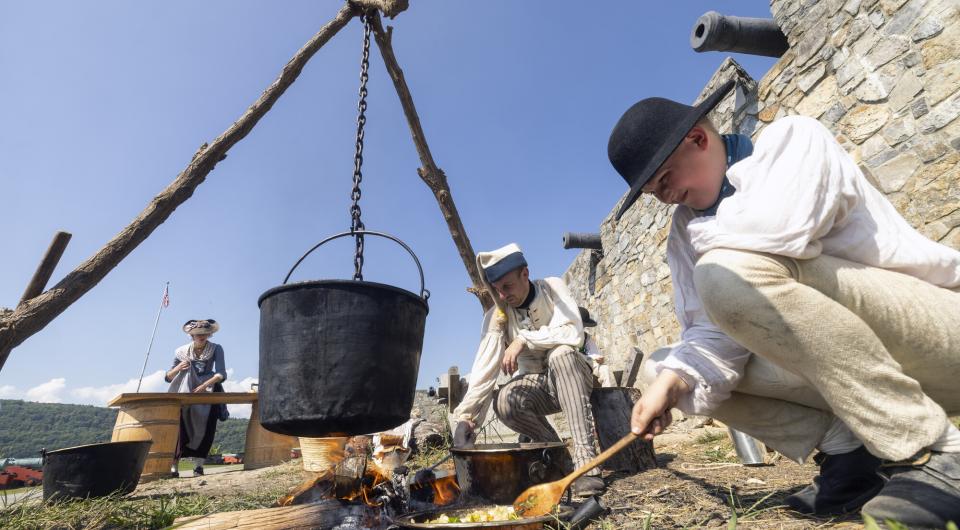 Period clothing on display at Fort Ticonderoga