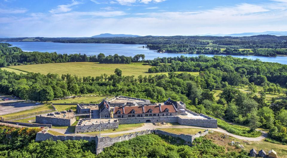 An aerial view of Fort Ticonderoga