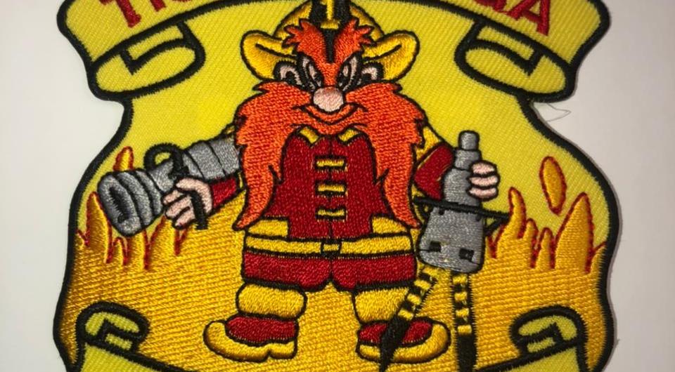 A yellow patch for the Ticonderoga Fire Rescue