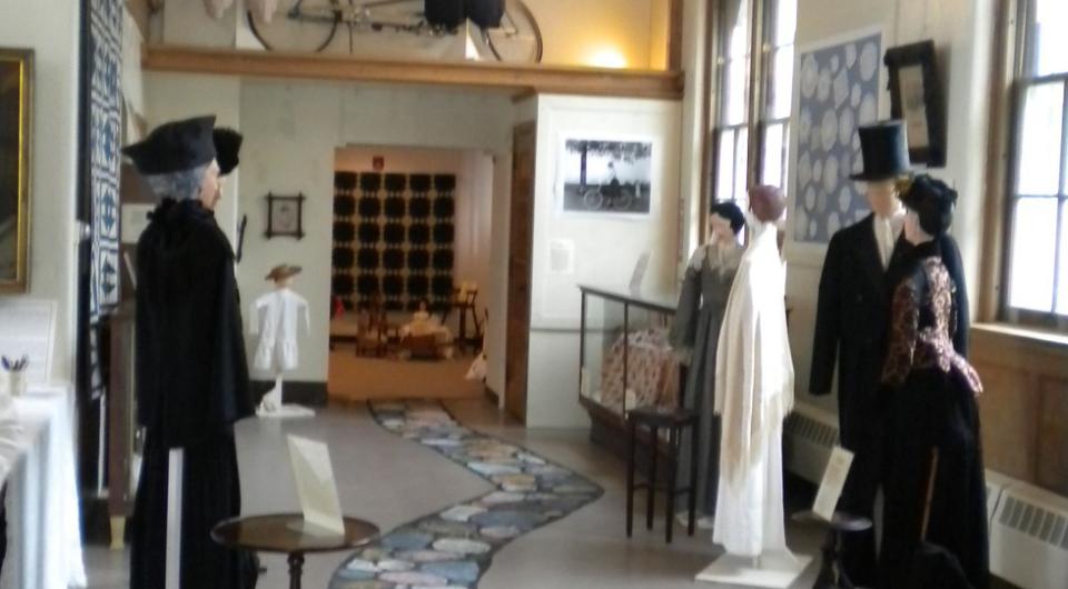 Historical clothing on mannequins.