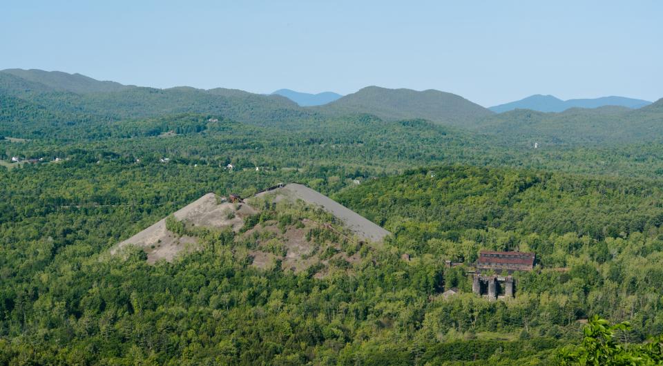 Mining tailings pile in the woods