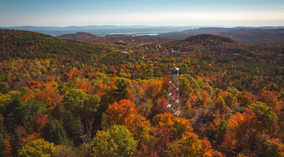 Belfry Mountain fire ower aerial view