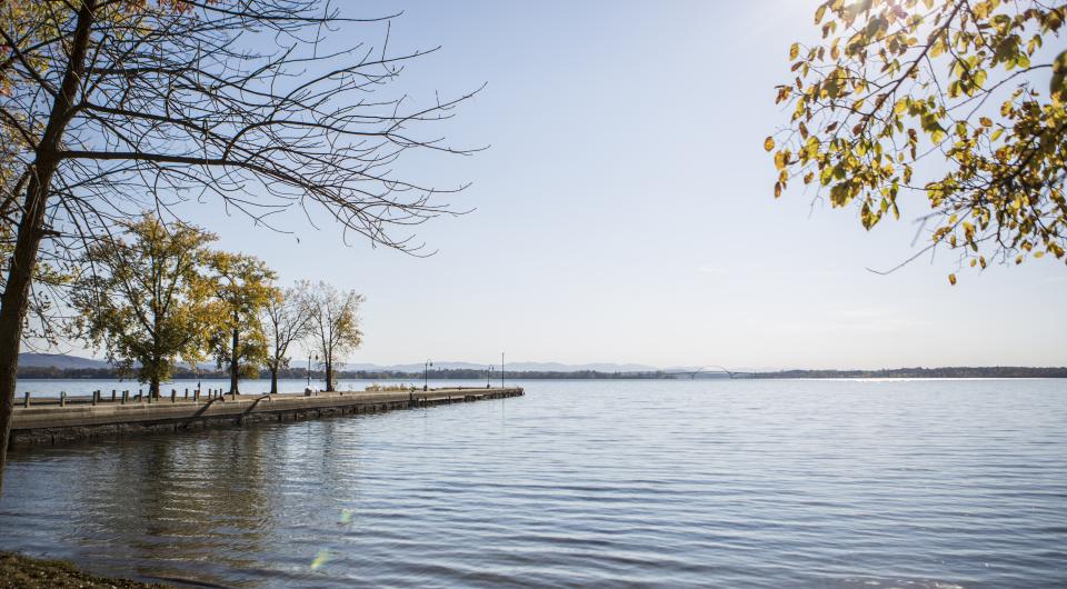 Explore the shores of Port Henry in the fall.