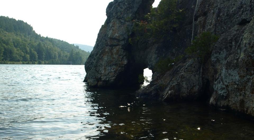 Many interesting shoreline rocks were shaped by water.