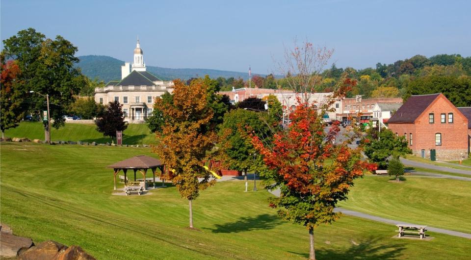 Aerial in the fall of Bicentennial Park