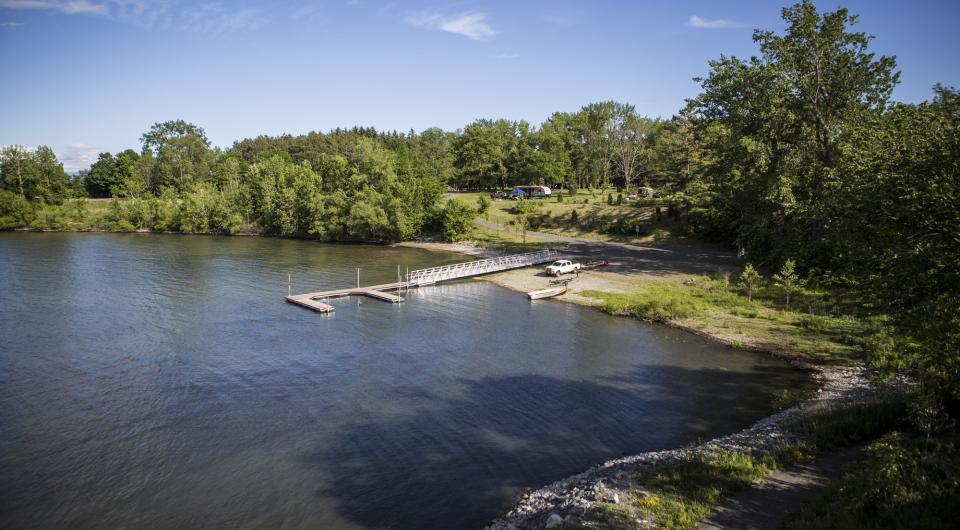 This view from the lake shows the scenic possibilities.