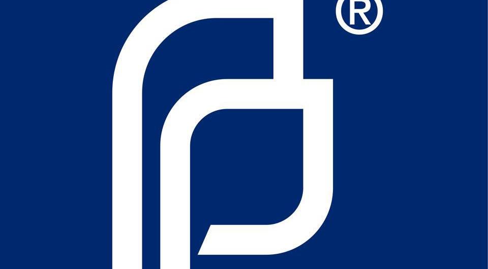 Blue background with two interwoven Ps