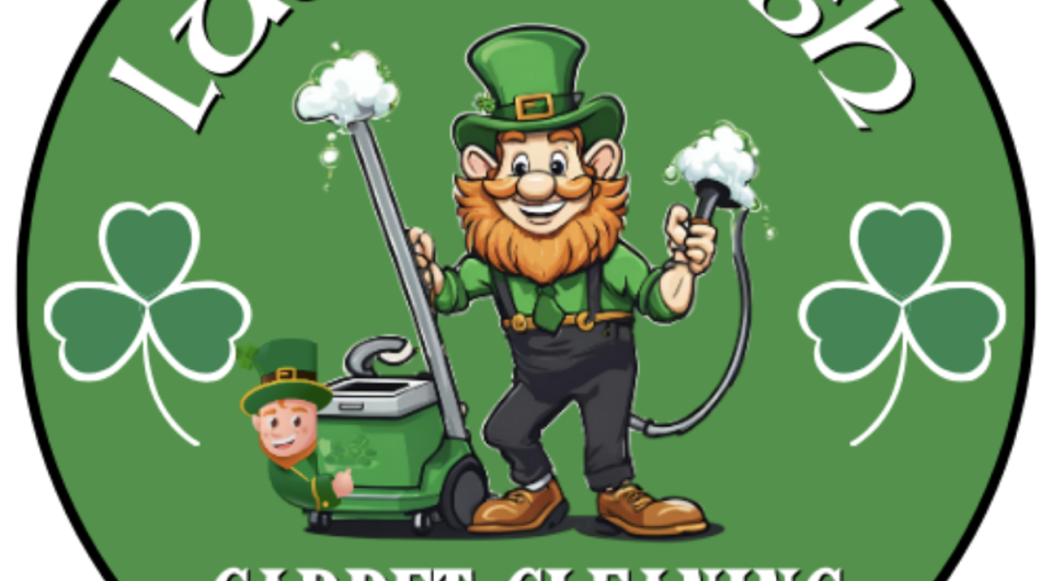 A green circle with shamrocks