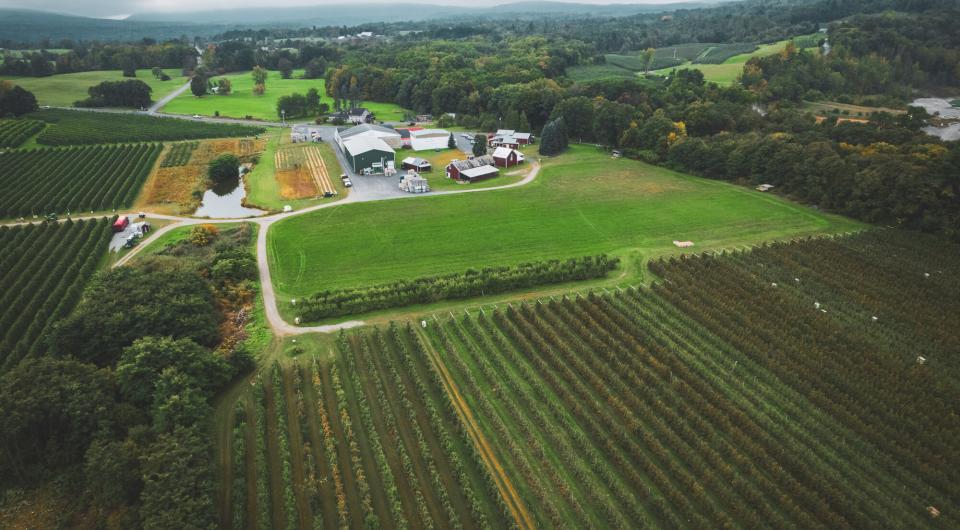 A sprawling farm filled with crops. 