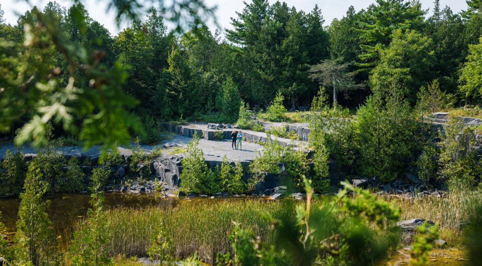 Two people at a quarry