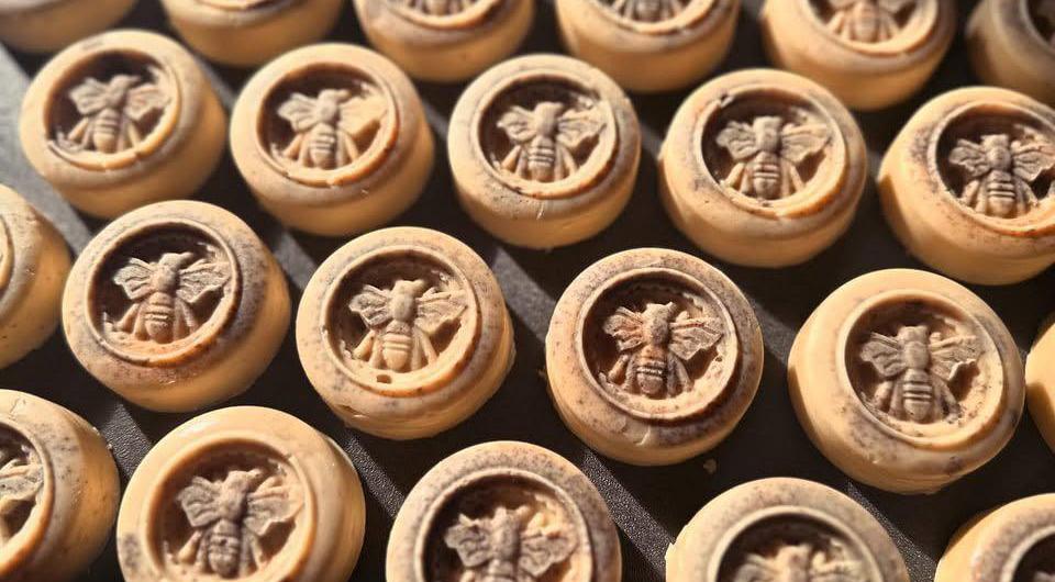 Bees stamped on soaps