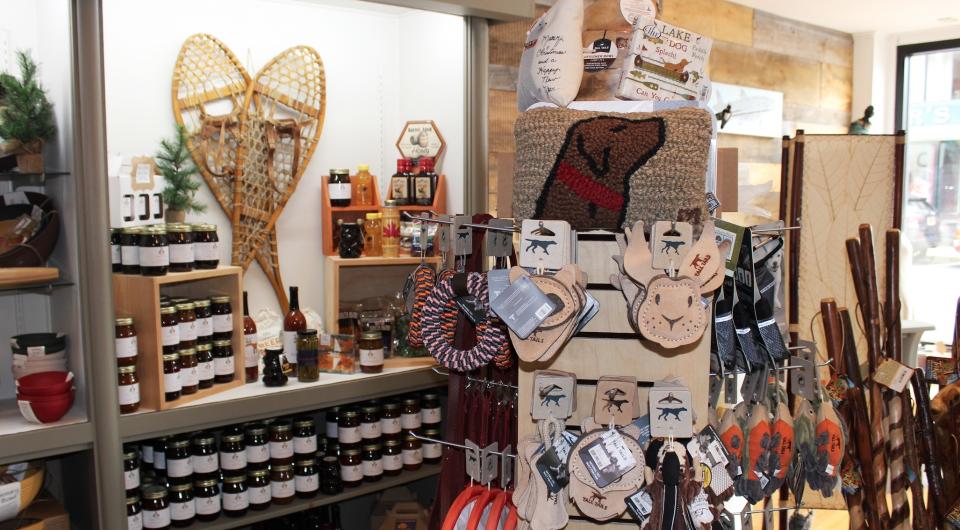 An assortment of gift items on display.