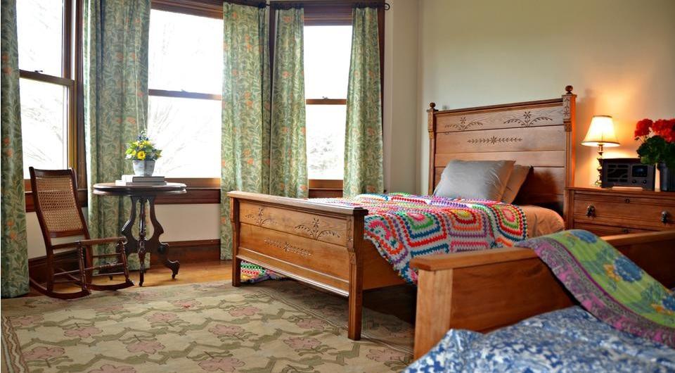 A large bright and well appointed historic room.