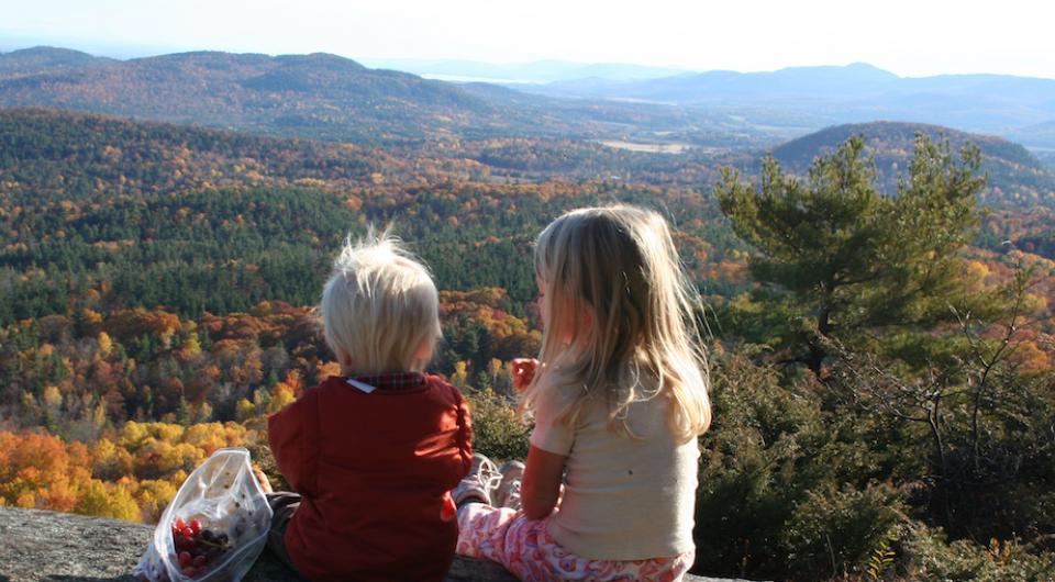 people enjoying view from Coot Hill-Big Hollow Trail