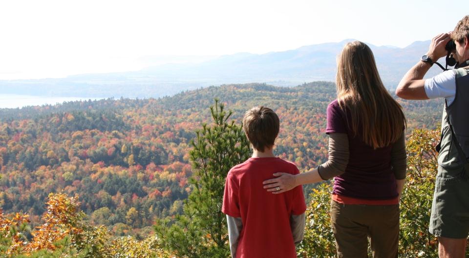 people enjoying view from Coon Mtn
