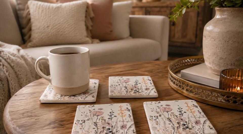 Floral coasters