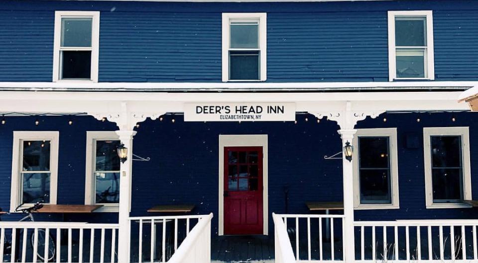 The front entry to The Deer's Head front porch.