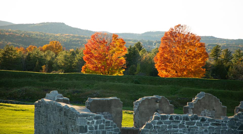 Crown Point State Historic Site is a wonderful destination to enjoy fall foliage.