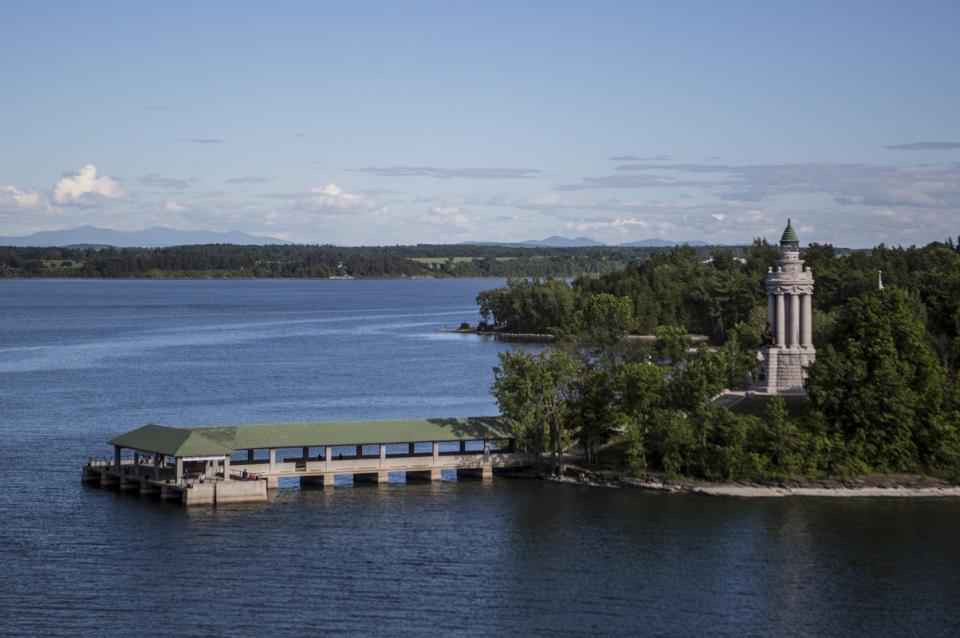 The Champlain Lighthouse is part of a history site