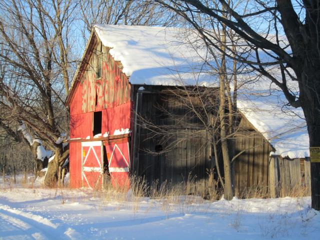 Red barn in the champlain valley