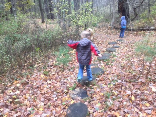 Whenever they come for a visit, my grandchildren enjoy the Footbridge Trail, an interpretive trail with signs talking about local wildlife, a rock climbing wall, and other activities for them to do along the way.