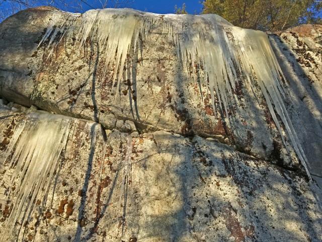 One of the more difficult CATS trails has beautiful rock ledges that can be covered with ice in the winter.