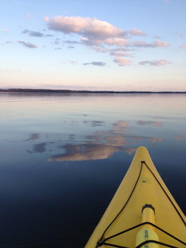 Paddling on Lake Champlain
