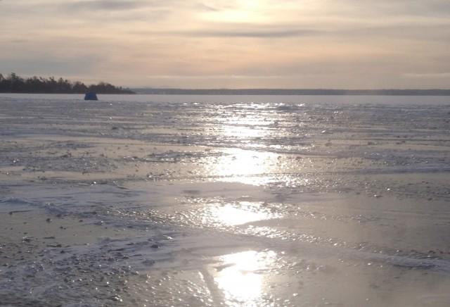 Ice fishing on Lake Champlain
