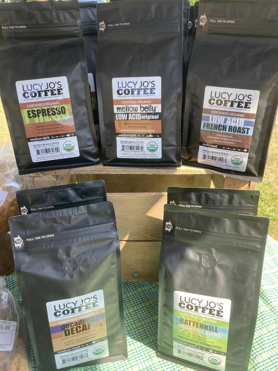 Bags of locally-made coffee