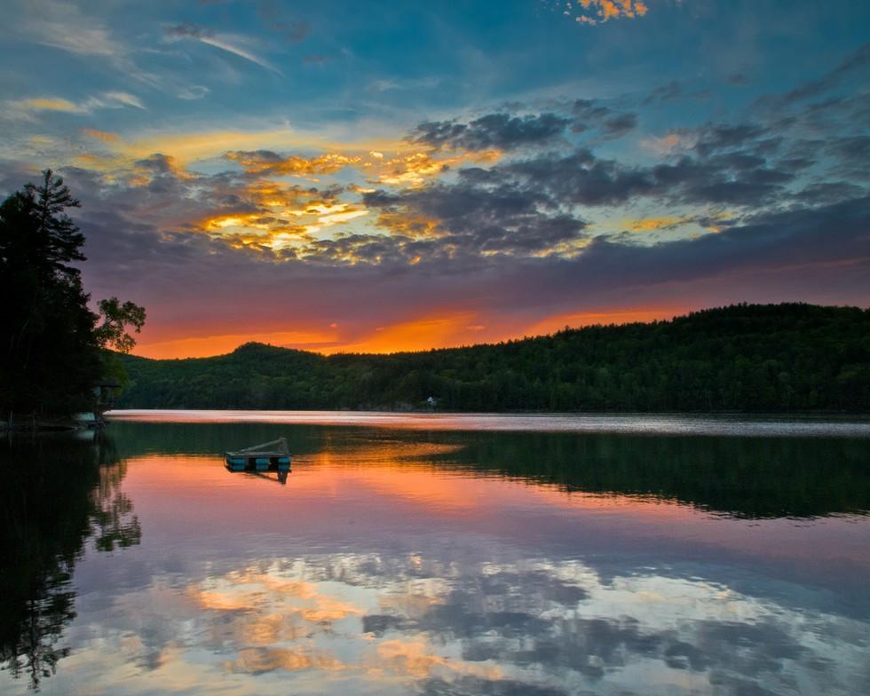 Line up for a wonderful Adirondack sunset photo.
