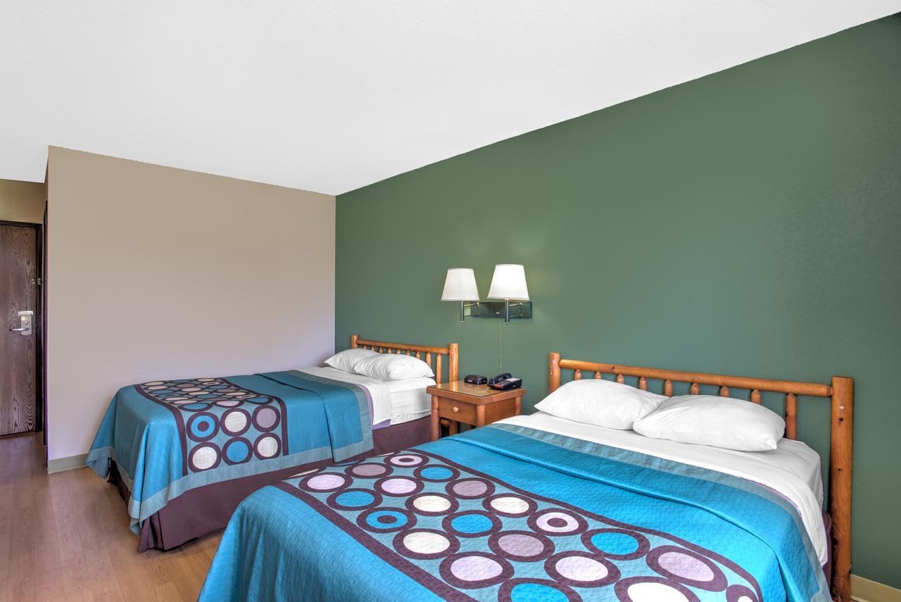 A warm cozy room at the Super 8 in Ticonderoga.