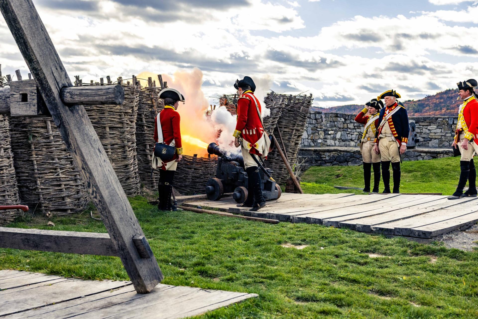 A cannon exploding