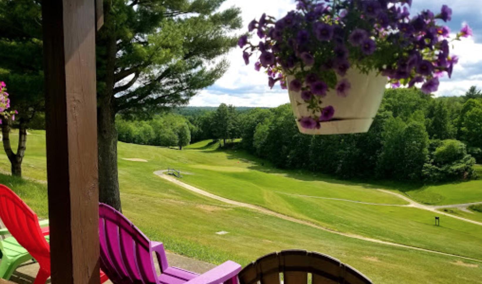 Overlooking the greens from clubhouse porch